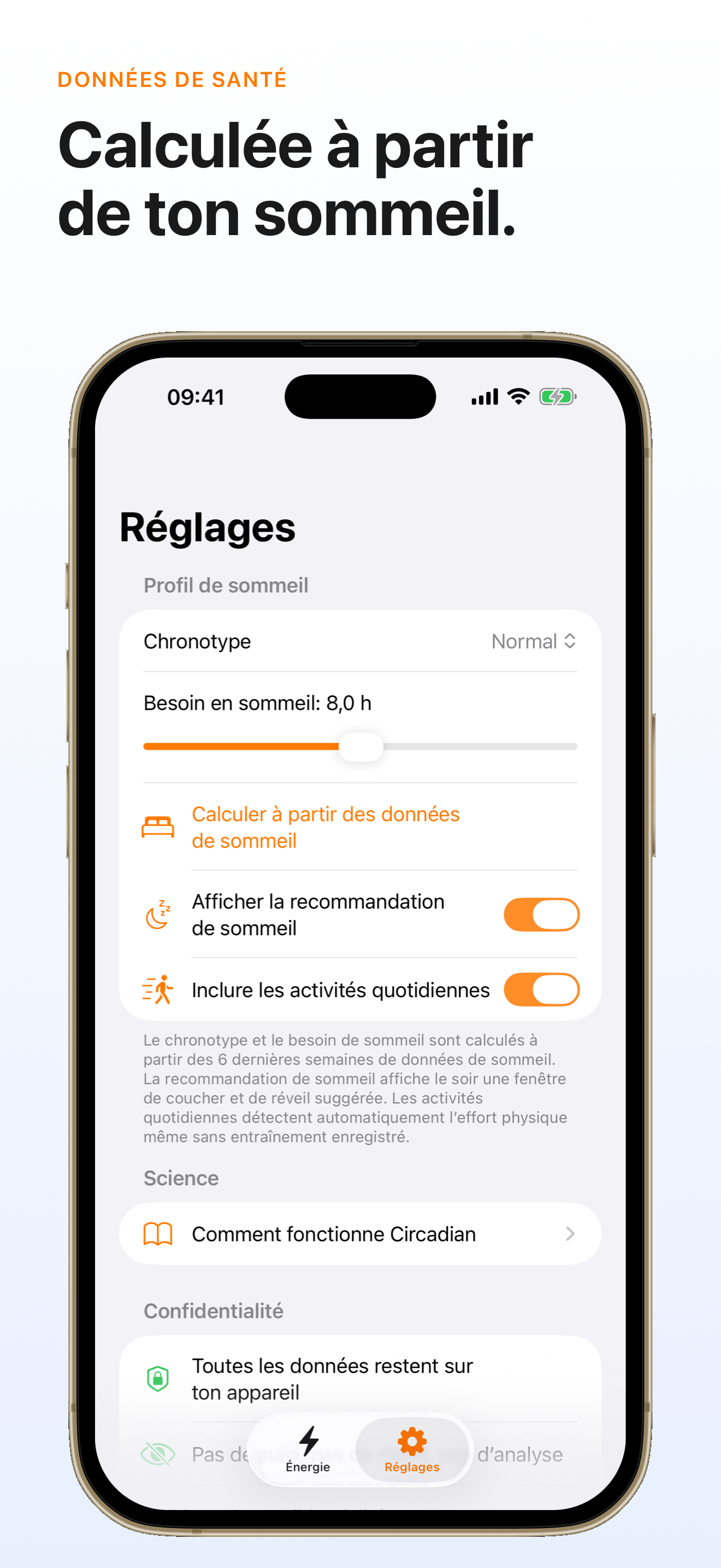Calcul&eacute;e &agrave; partir de ton sommeil